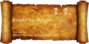Kovács Vilja névjegykártya